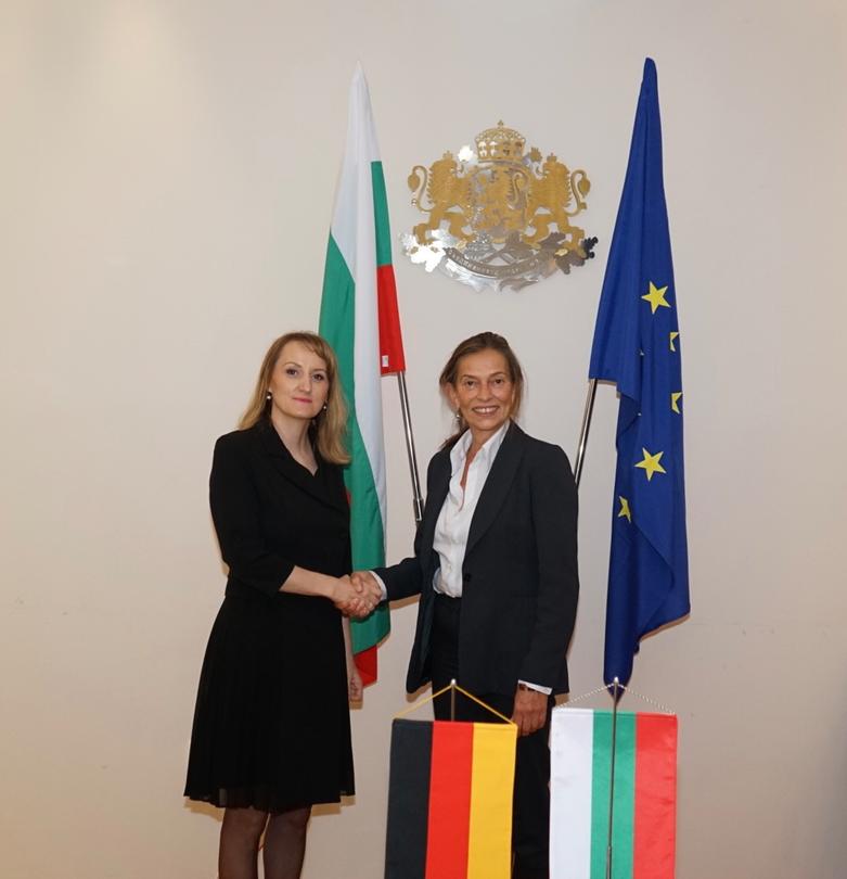 The Minister of Environment and Water Rositsa Karamfilova met with the Chargée d’Affairs of the Embassy of Germany in Sofia Mrs Irene Plank - 01