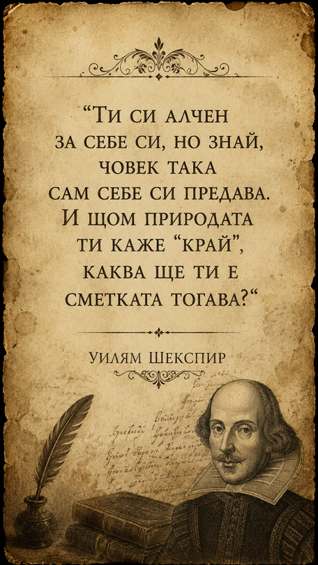 „...И щом природата ти каже „Край“, каква ще ти е сметката тогава?“ - 01